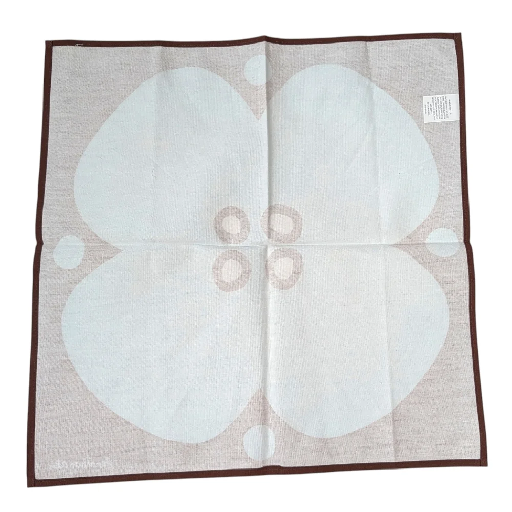 NEW Jonathan Adler Cloth Napkins Set of 4 Brown Blue Floral Abstract Mod Decor